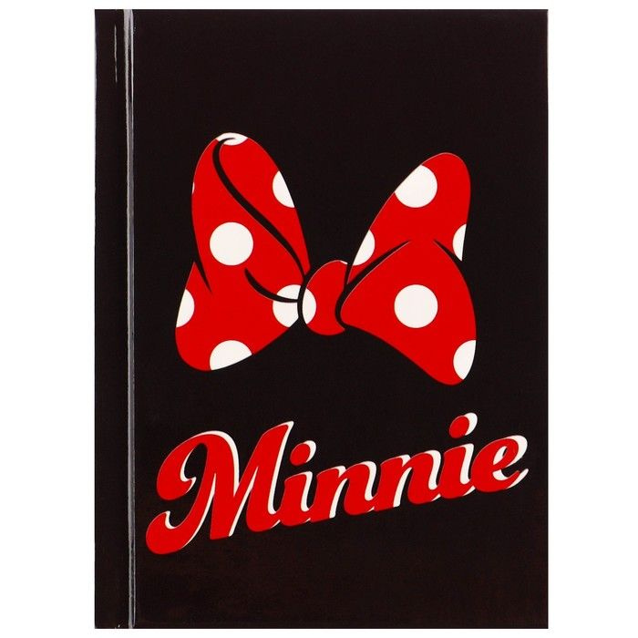 Блокнот А7 "Minnie", 64 листа, в твёрдой обложке, Минни Маус #1
