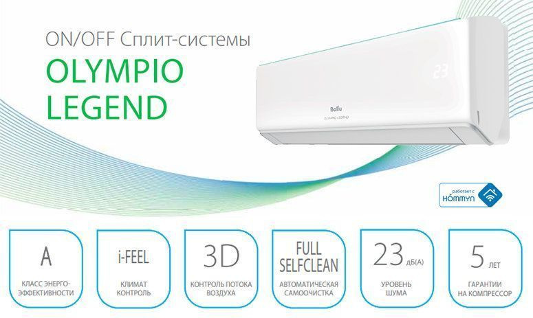 Сплит-система Ballu Olympio Legend BSW-09HN1_23Y #1