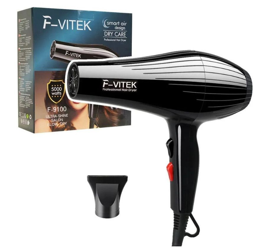 Фен для волос VITEK F-9300, черный - купить по выгодным ценам в ...