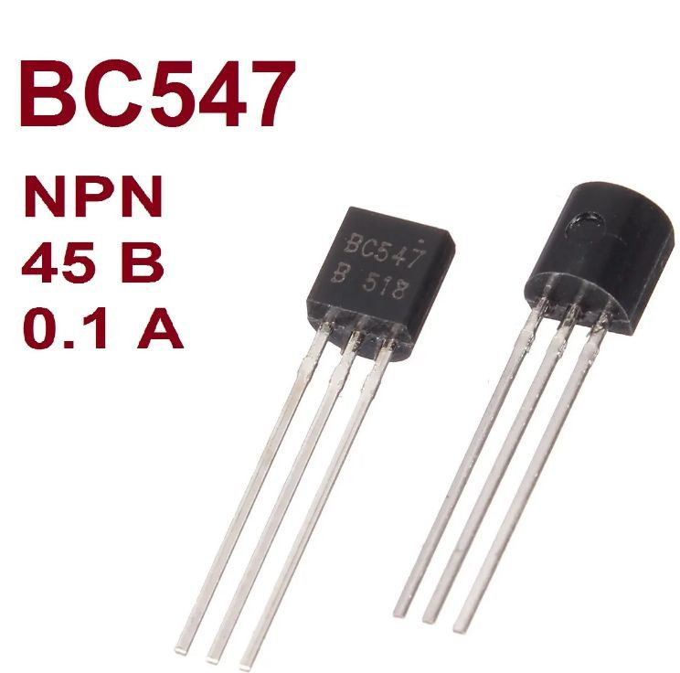 Транзистор BC547B 50V 0.1A NPN TO92 - 5 штук - купить с доставкой по ...