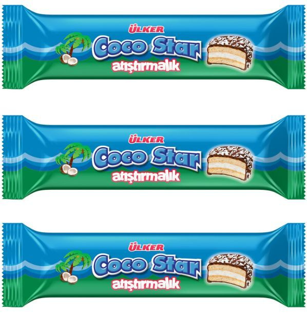 Турецкое Печенье Ulker Cocostar с кокосовой стружкой, 3 уп по 66 г ...