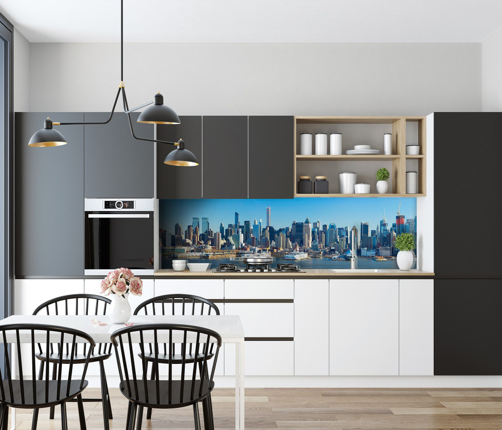 Фартук кухонный на стену из закаленного стекла 2000х600х6мм с ...