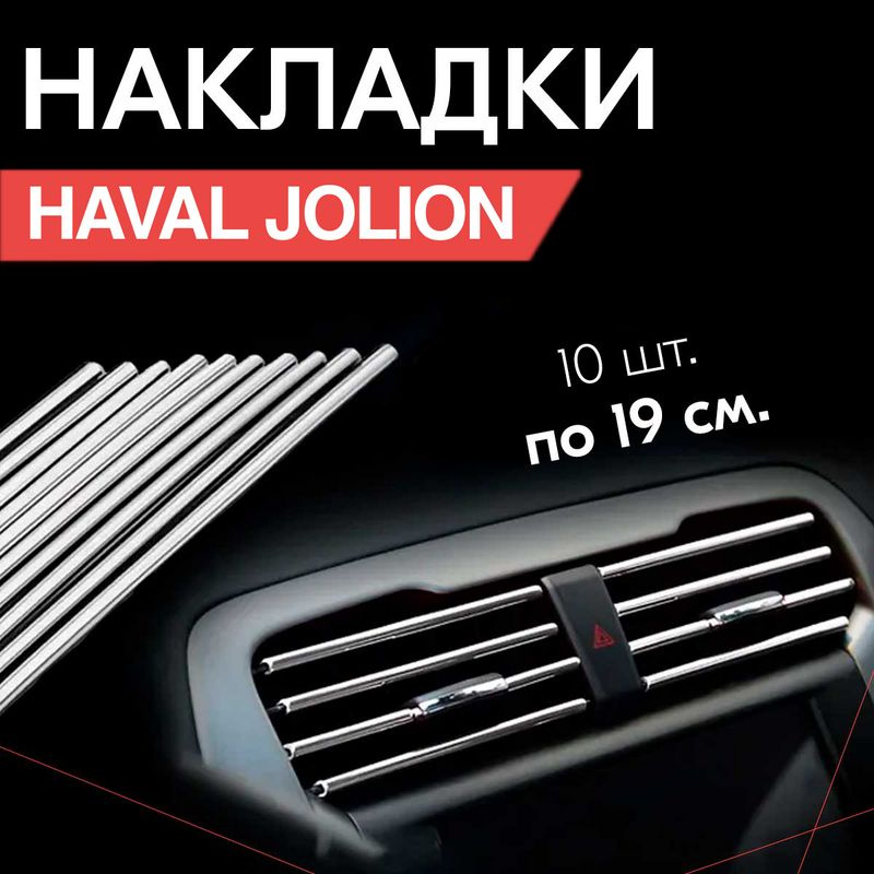 Молдинг декоративный для HAVAL JOLION / ХАВАЛ ДЖОЛИОН, тюнинг салона / Накладки на дефлекторы, Серебристые #1