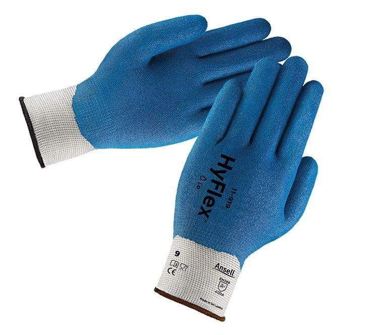 Перчатки защитные рабочие облитые Ansell HyFlex 11-919, 1 пара/уп, размер: 9  #1