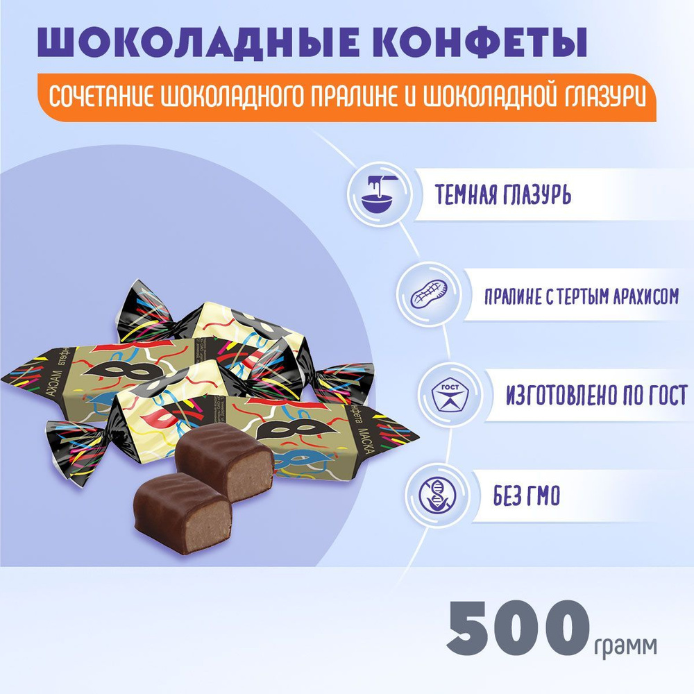 Конфеты Маска Красный Октябрь шоколадные 500 грамм #1