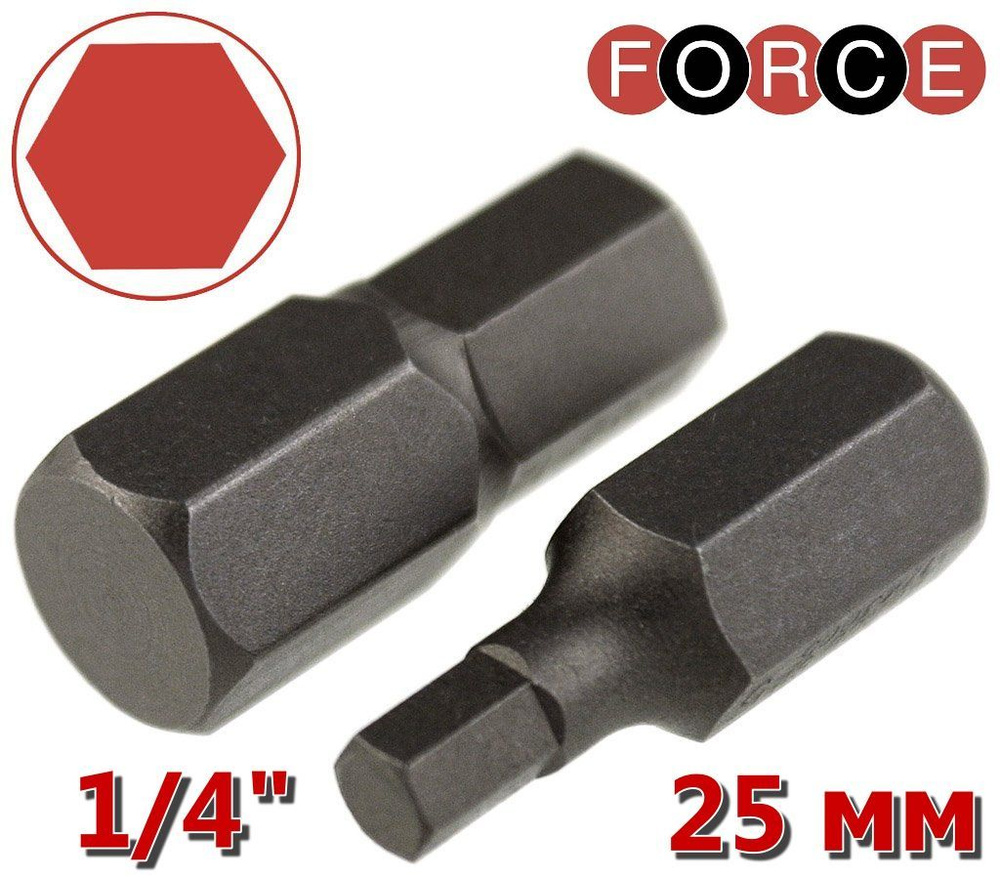 Бита/вставка 1/4" шестигранник H5,5 мм - длина 25 мм FORCE 12425055 #1