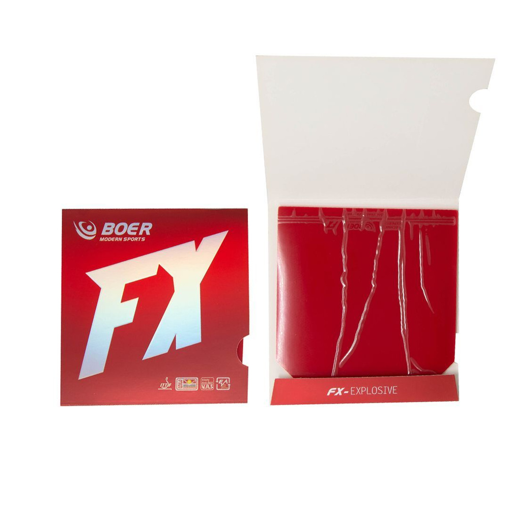 Накладка для теннисной ракетки Boer Speed FX, красная резина для настольного тенниса высокой жесткости #1