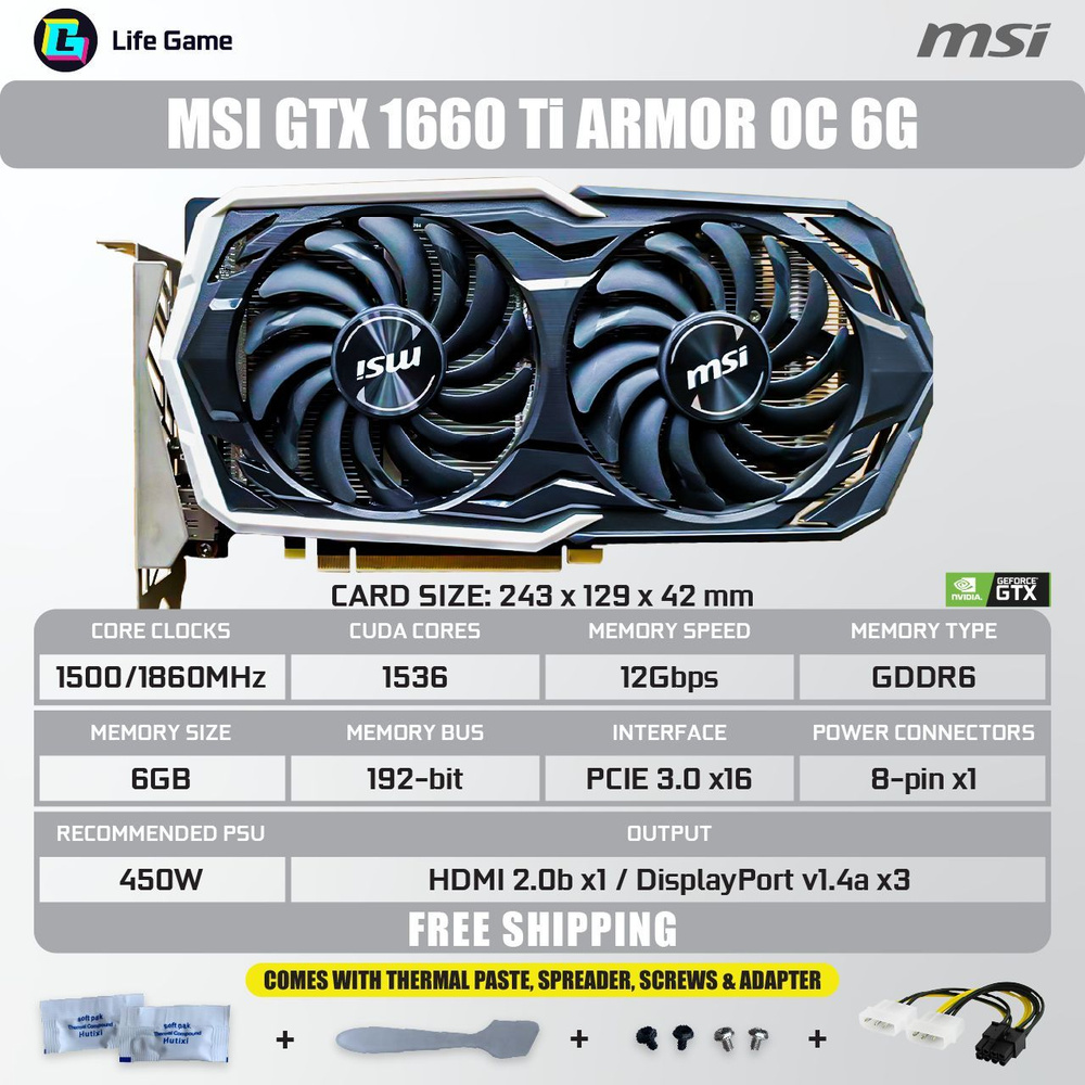 Видеокарта MSI GeForce GTX 1660 Ti, 6 ГБ GDDR6 - купить по низким ценам ...