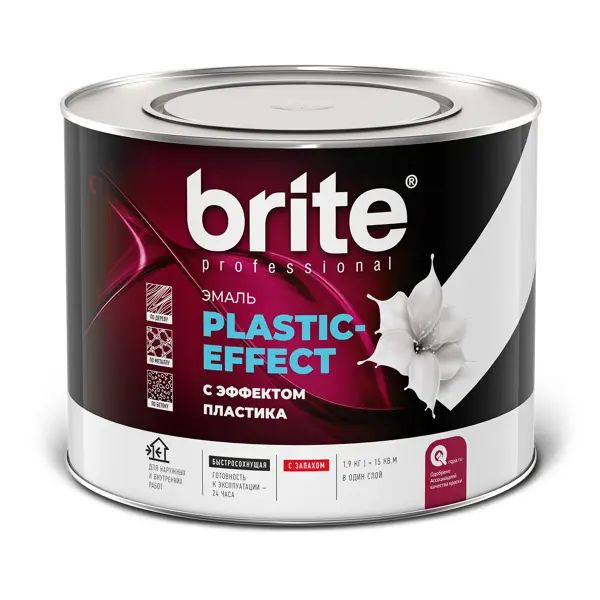 Эмаль Brite Plastic-Effect полуматовая цвет белый 1.9 кг #1