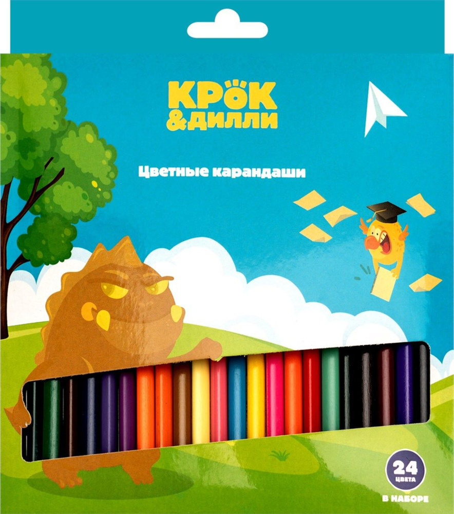 Набор карандашей КРОК&ДИЛЛИ, вид карандаша: Цветной, 24 шт. - купить с ...