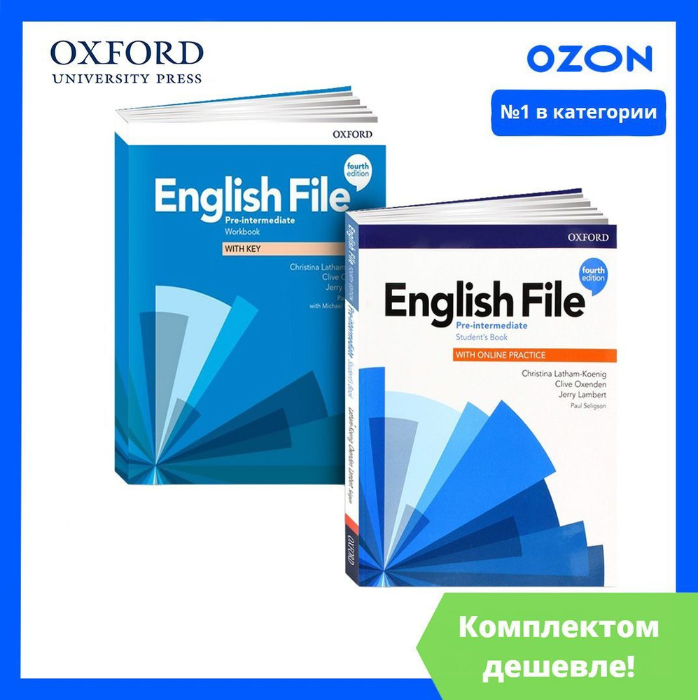 English File Pre-intermediate 4th edition. ПОЛНЫЙ КОМПЛЕКТ: Учебник + Рабочая  Тетрадь + CD/DVD (4 издание) | Хадсон Джейн - купить с доставкой по  выгодным ценам в интернет-магазине OZON (1054358909)