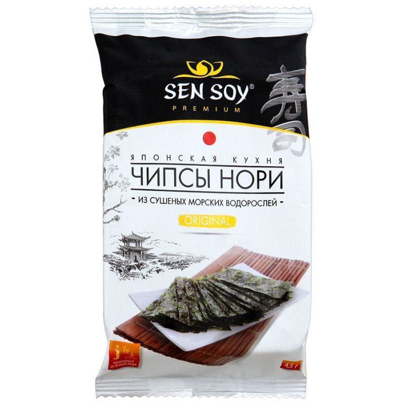 Чипсы нори Sen Soy Premium Original из морской капусты, 4,5 г х 18 шт #1