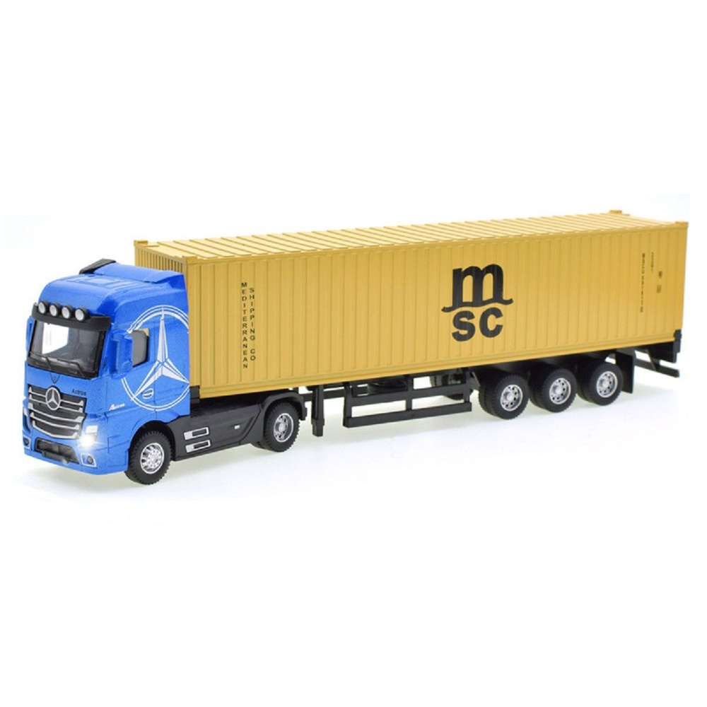 Модель грузовика тягач Мерседес с прицепом-контейнером, инерционная ...