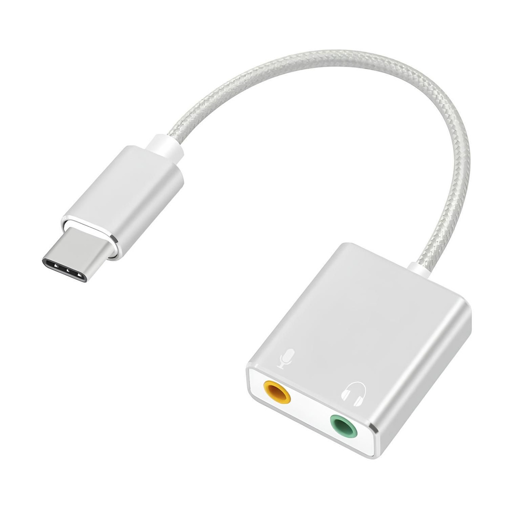 Внешняя звуковая карта USB-C/Аудиокарта внешняя/USB-C аудио адаптер