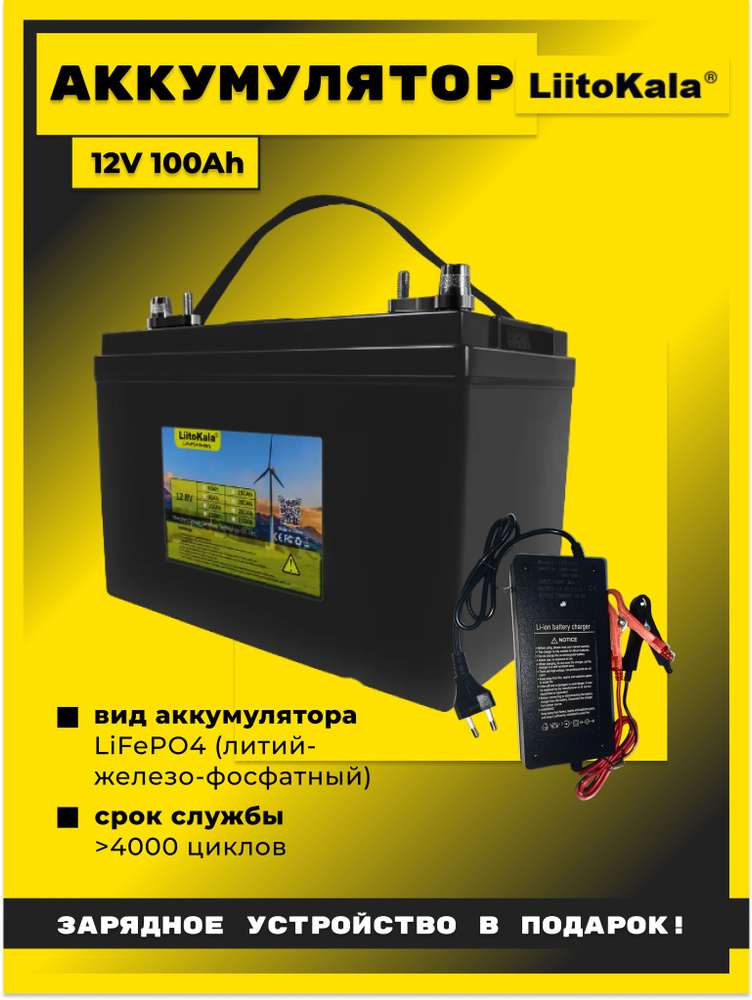 LiitoKala Аккумуляторная батарея, 100000 мАч, 1 шт - купить с доставкой ...