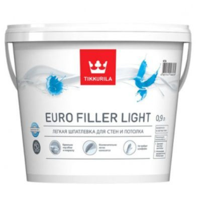 TIKKURILA EURO FILLER LIGHT шпаклевка финишная легкая для стен и потолков (0,9л)  #1
