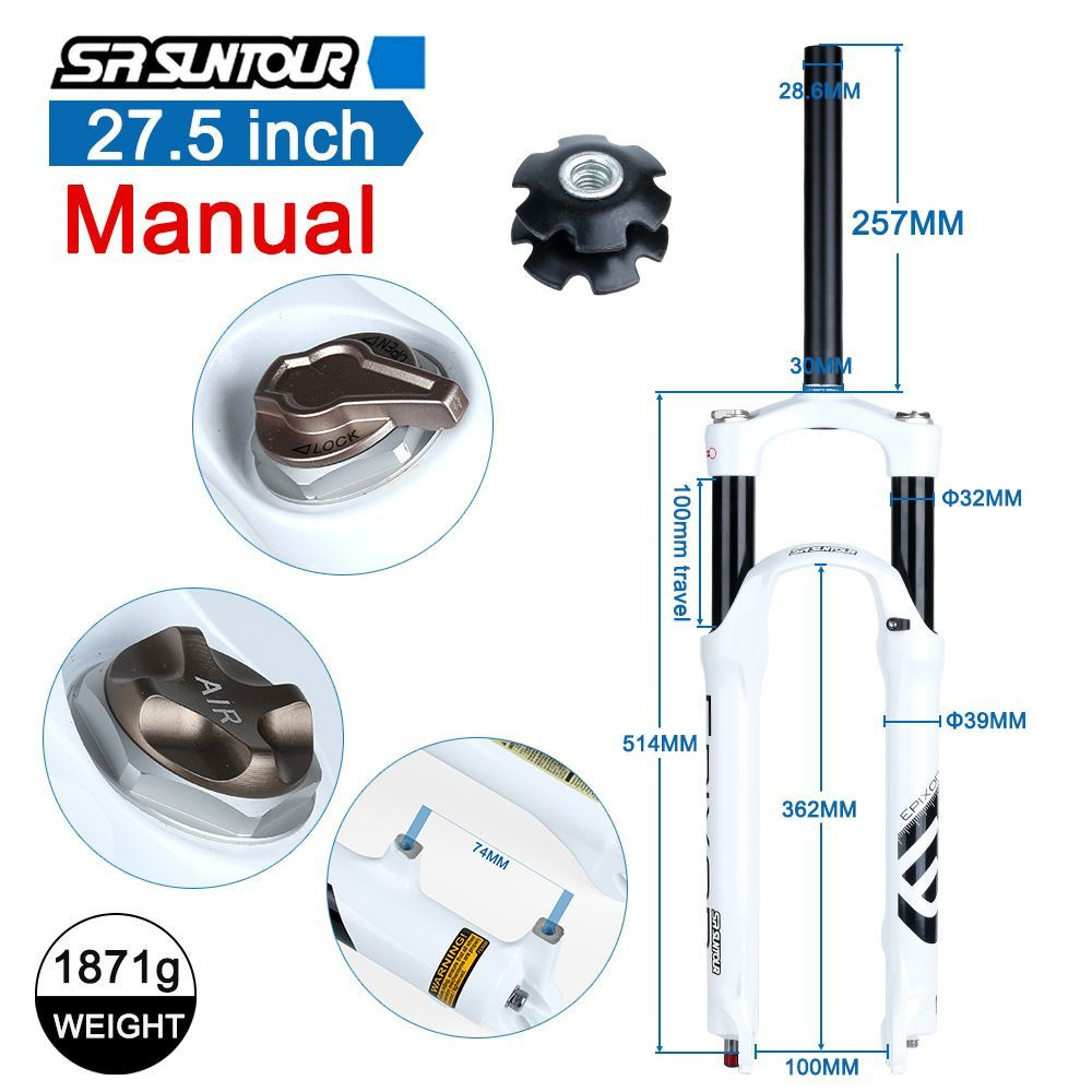 SR Suntour EPIXON 27,5-дюймовая велосипедная передняя вилка 160 мм ...