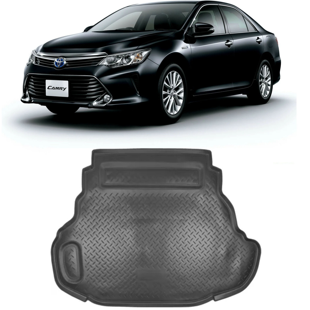 Коврик в багажник Norplast Коврик для багажника Toyota Camry 50, 55 (V50,  V55, XV50, XV55) 3.5 2011-2018 из полиуретана. Коврик багажника Тойота Камри  50, 55, цвет черный - купить по выгодной цене в интернет-магазине OZON  (1249268781)