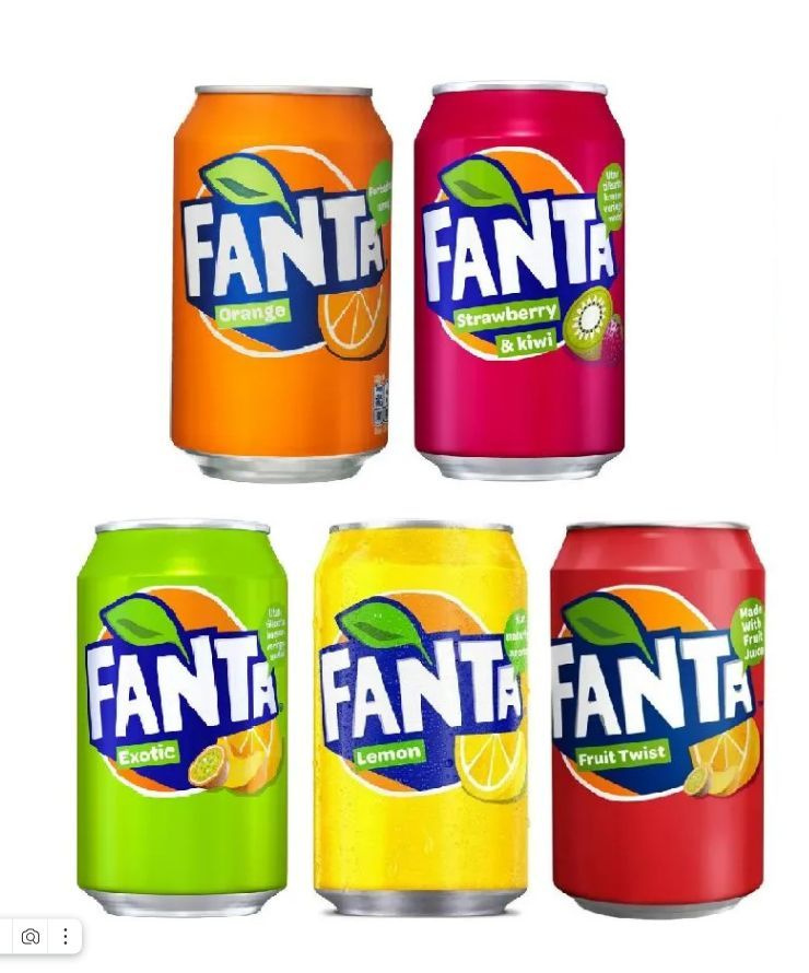 Набор газированных Fanta (Фанта), Европа, ( 5 банок по 0.33 л) #1