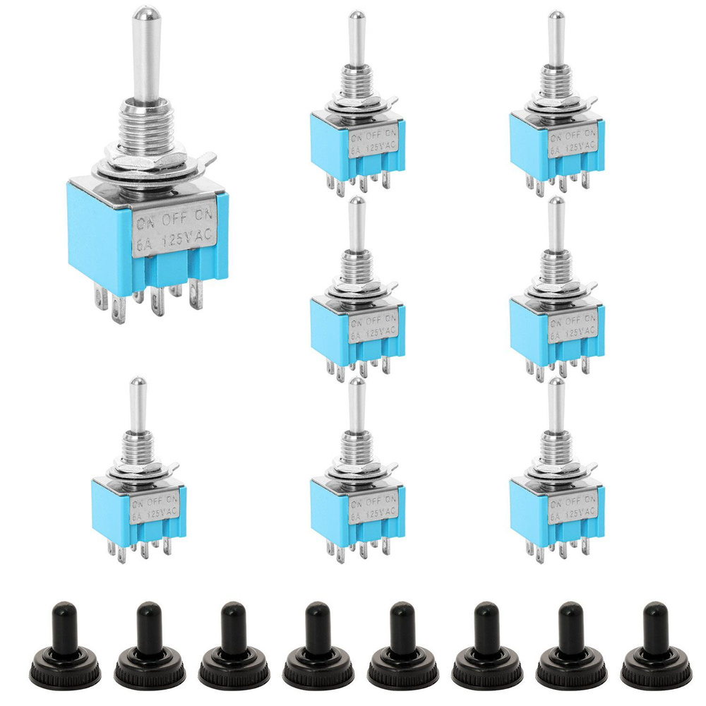ENLOZURE 8шт Мини-тумблер DPDT 3-позиционный 6-контактный 6A 125V ...