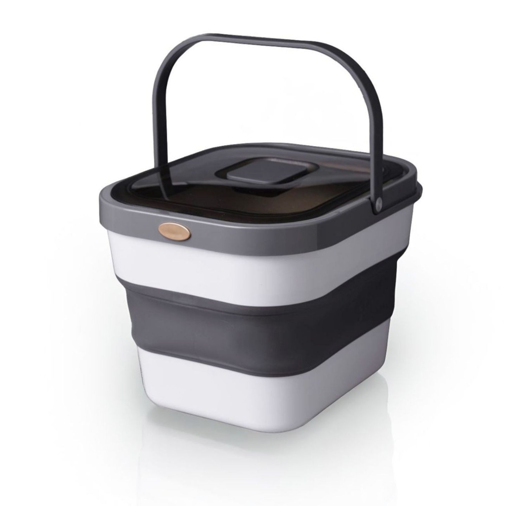 Контейнер складной для корма 14л с крышкой пластиковый телескопический ...