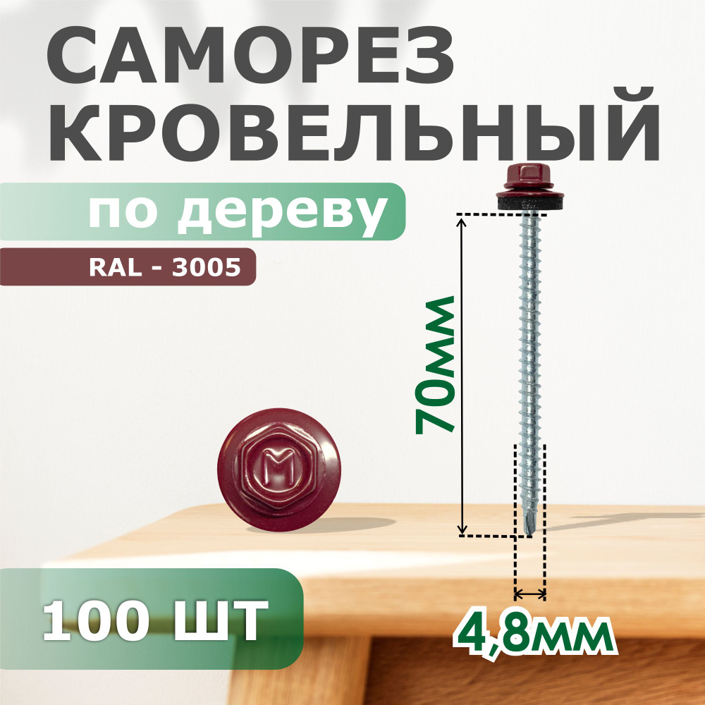 Набор саморезов 4.8 x 70 мм 100 шт. 0.92 кг. #1