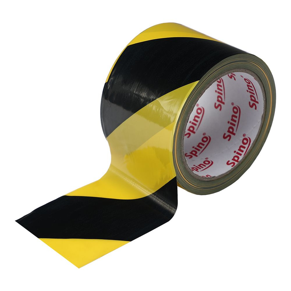 Сигнальная лентая 70 мм х 100 м черно-желтая, 1 рулон в заказе  #1