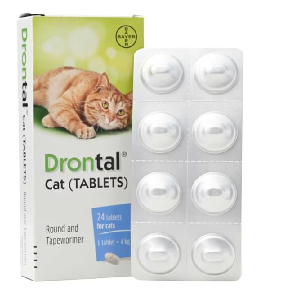 Bayer Дронтал Плюс Таблетки от глистов для кошек,8 таблеток (без ...