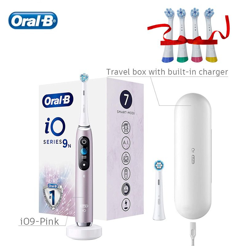 Oral-B Электрическая зубная щетка Oral B iO9, светло-розовый, кремовый  #1