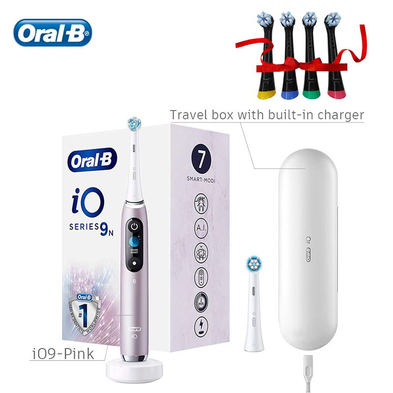 Oral-B Электрическая зубная щетка Oral B iO9, светло-розовый, черный матовый  #1