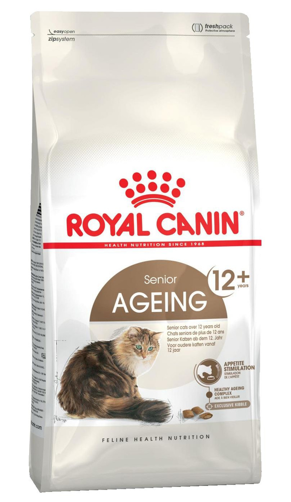 Royal Canin Ageing+12 (4кг) Сухой корм для взрослых кошек старше 12 лет, производство Франция  #1