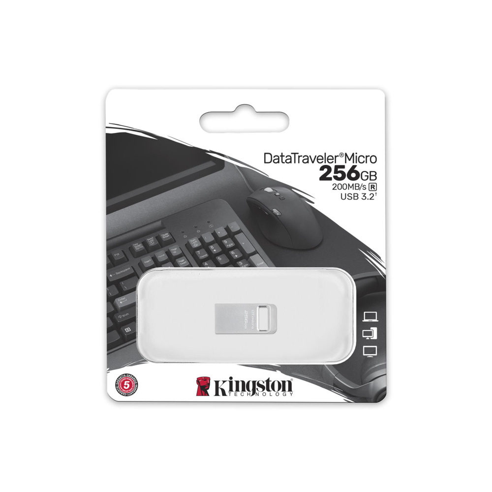 Kingston USB-флеш-накопитель Флеш USB 256GB 3.1 Kingston DTMC3G2/256GB металл, серый металлик  #1