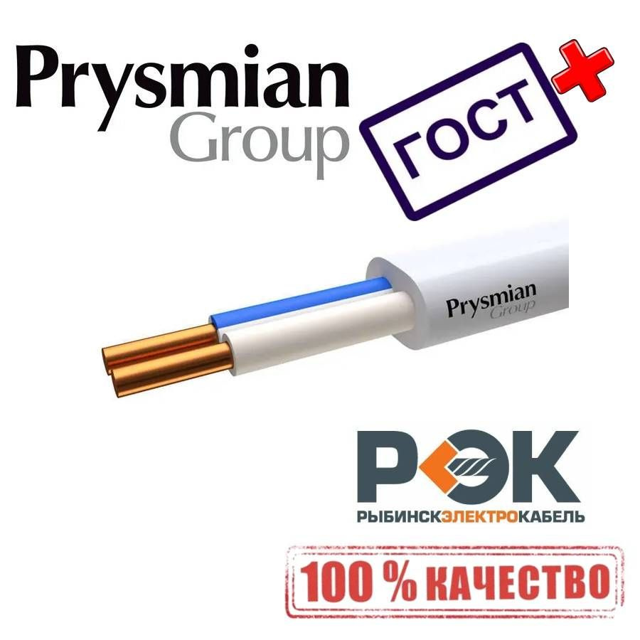 Электрический провод РЭК-Prysmian ГОСТ ПВВП 2 2.5 мм² - купить по выгодной  цене в интернет-магазине OZON (987623246)