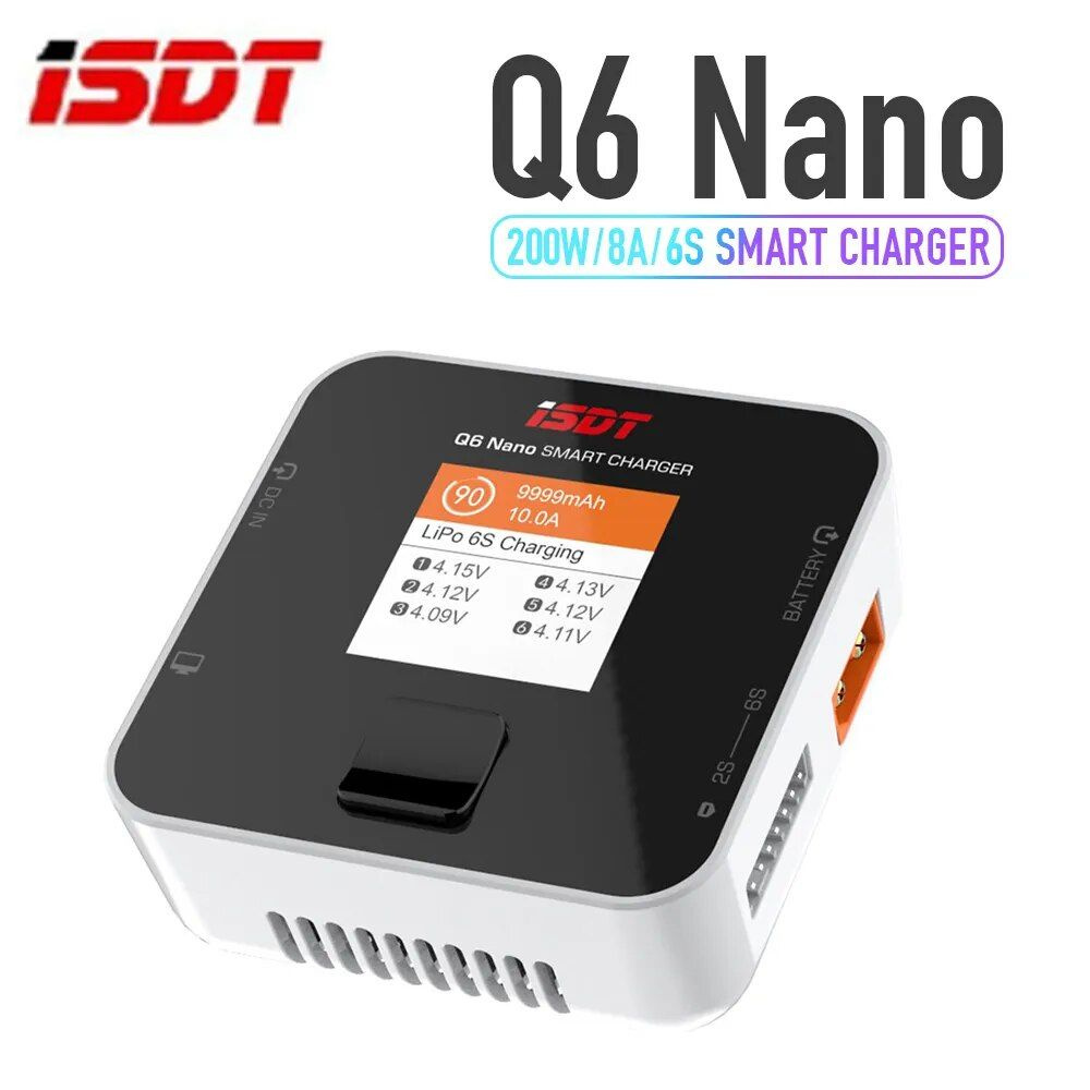 ISDT Q6 Nano BattGo 200W 8A Цветное карманное зарядное устройство для 1
