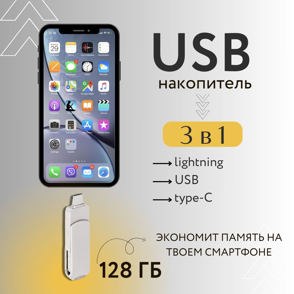 USB-флеш-накопитель флешка 128 ГБ - купить по выгодной цене в интернет- магазине OZON (1277364292)