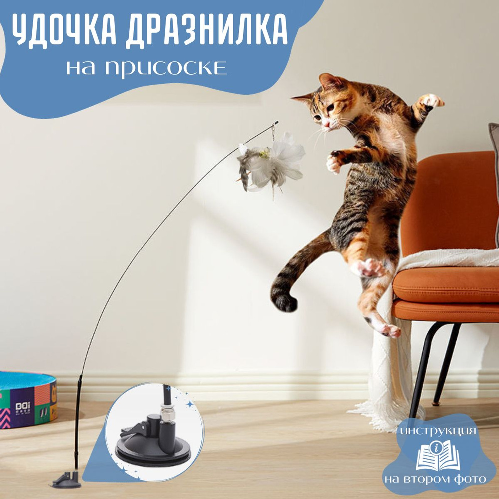 Игрушки для кошек / Удочка для кошек дразнилка, интерактивная игрушка -  купить с доставкой по выгодным ценам в интернет-магазине OZON (545564357)