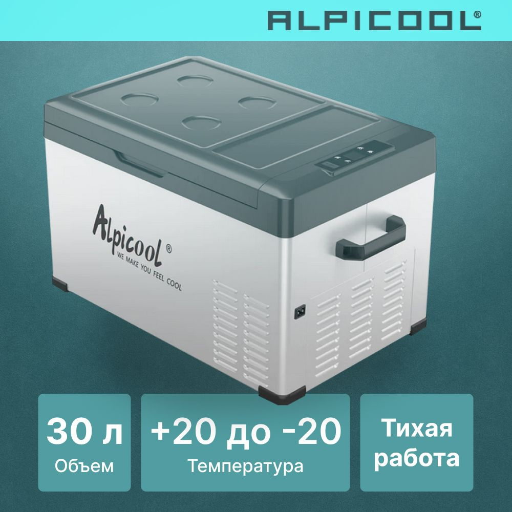 Автохолодильник Alpicool C30 12/24 (компрессорный холодильник на 30 л. для  автомобиля) - купить с доставкой по выгодным ценам в интернет-магазине OZON  (493187029)