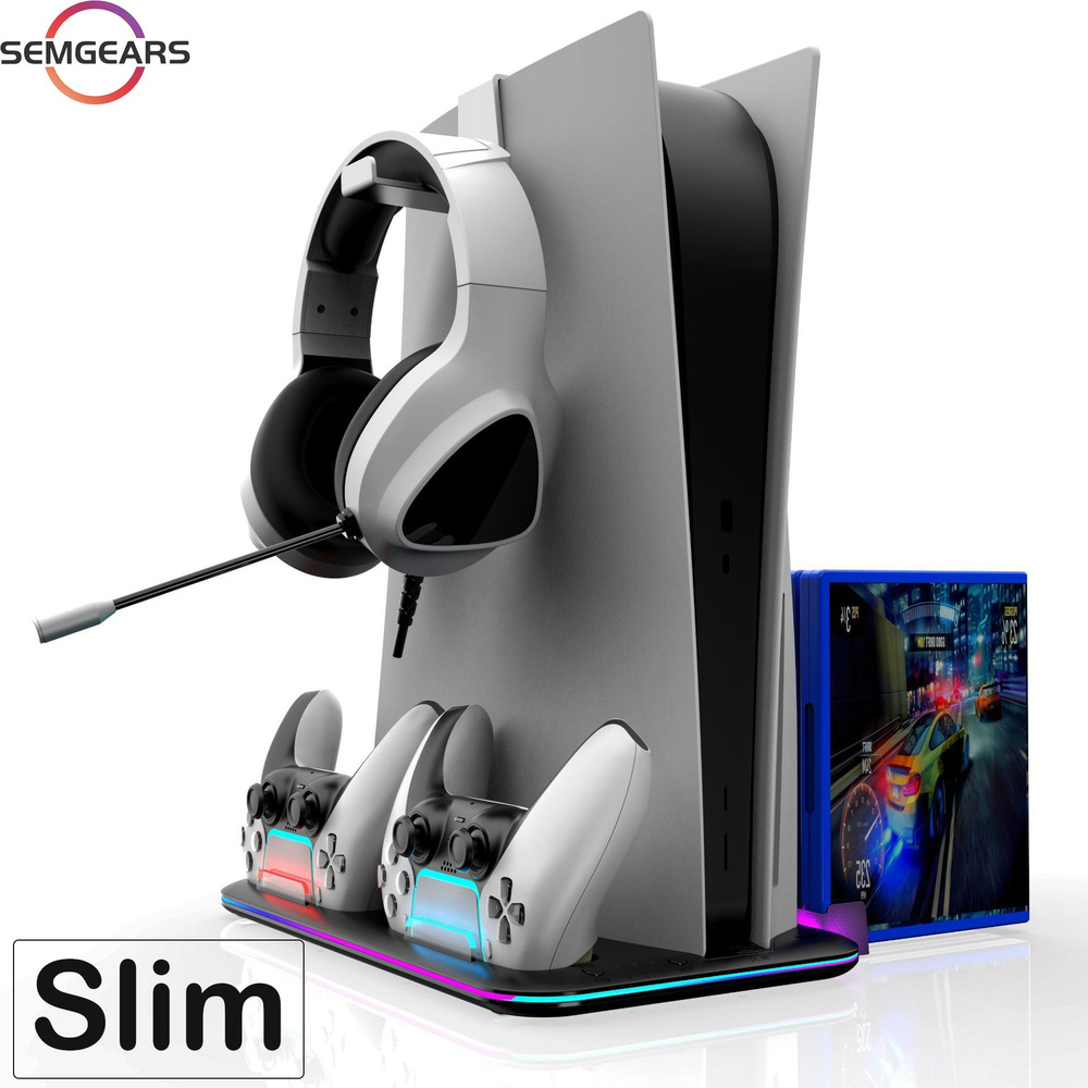 Зарядная станция, индикацией для геймпадов для PS5 Slim Multifunctional Cooling Stand  #1