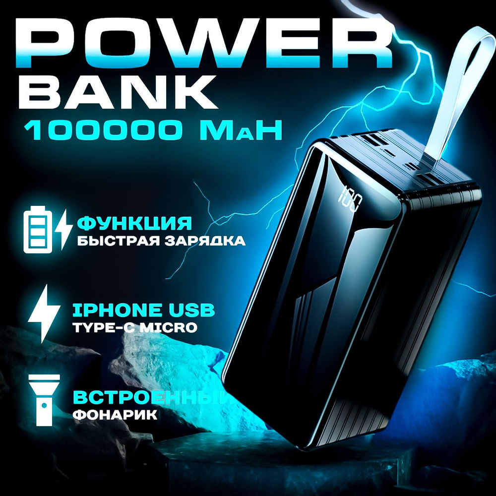 Внешний аккумулятор (Power Bank) GLAMO Power Bank_USB_USB  Type-C_microUSB_Lightning - купить по выгодным ценам в интернет-магазине  OZON (938860154)