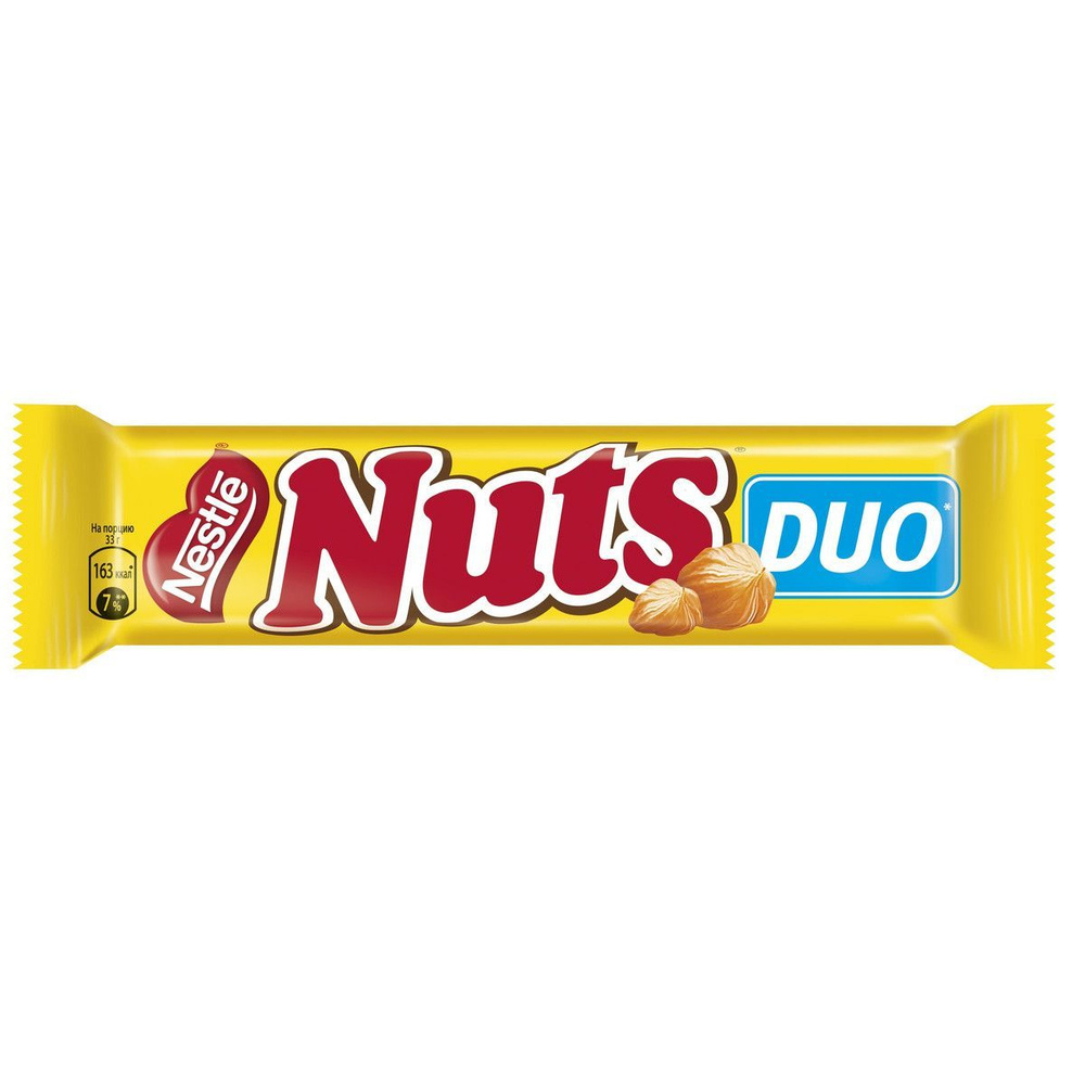 Батончик Nuts DUO шоколадный с фундуком, 66г - купить с доставкой по ...