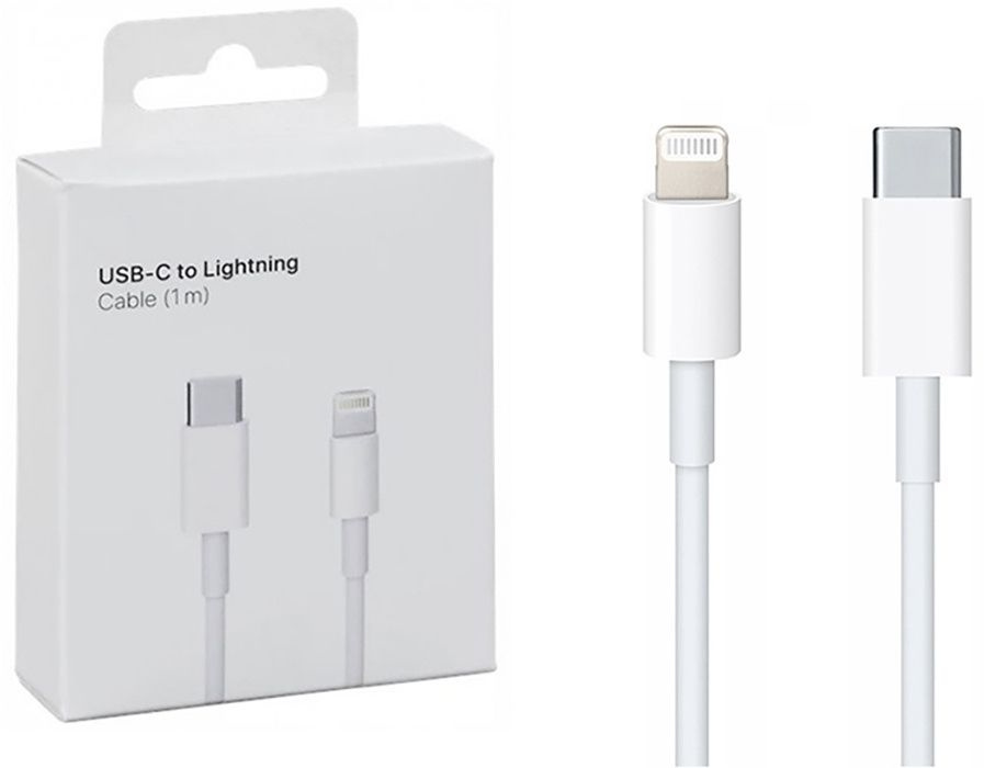 Кабель для мобильных устройств USB Type-C/Apple Lightning, 1 м, белый, серый  #1