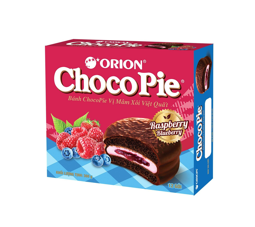 Орион Чоко Пай Малина-Черника/Orion Choco Pie Raspberry-Blueberry/Бисквитное Печенье с Ягодным Джемом #1