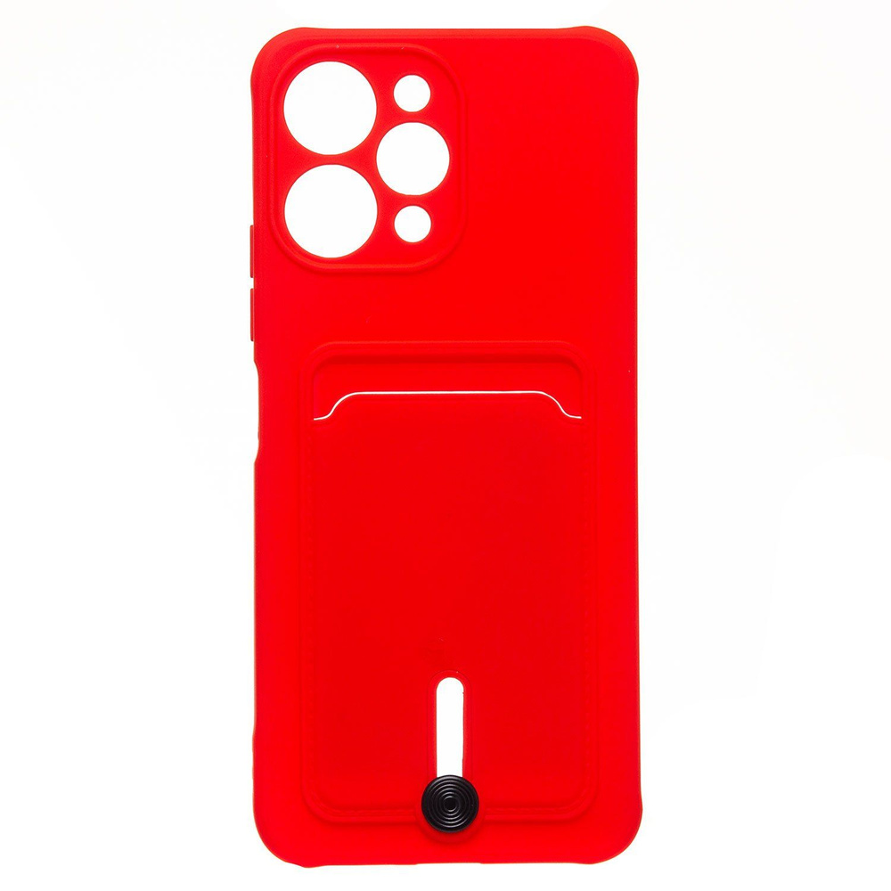 Чехол для Xiaomi Redmi 12 (23053RN02Y) силиконовый с картхолдером №4 <красный> #1