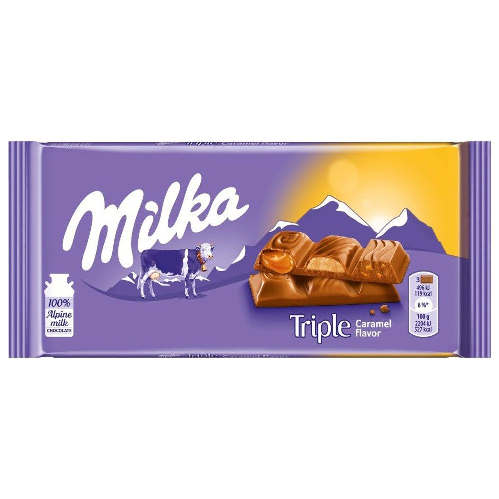 Milka/ Шоколад Triple Caramel три вида карамели 90 гр., Германия #1