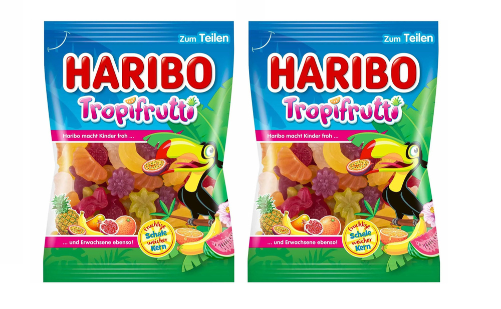 Мармелад жевательный Haribo Tropifrutti / Харибо Тропические Фрукты, 2 шт по 100 гр. (Испания)  #1