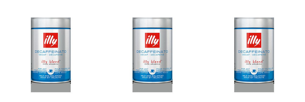 Набор молотого кофе Illy DECAFFEINATO Coffee, 3 шт (750 г) #1