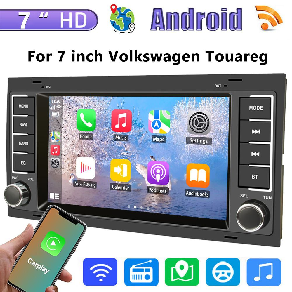 Автомагнитола 2Din для Фольксваген Туарег/ Volkswagen Touareg Андроид  Carplay Android Auto GPS навигатор Wi-Fi сенсорный экран 7 дюймов IPS2 DIN  - купить в интернет-магазине OZON с доставкой по России (1386918484)