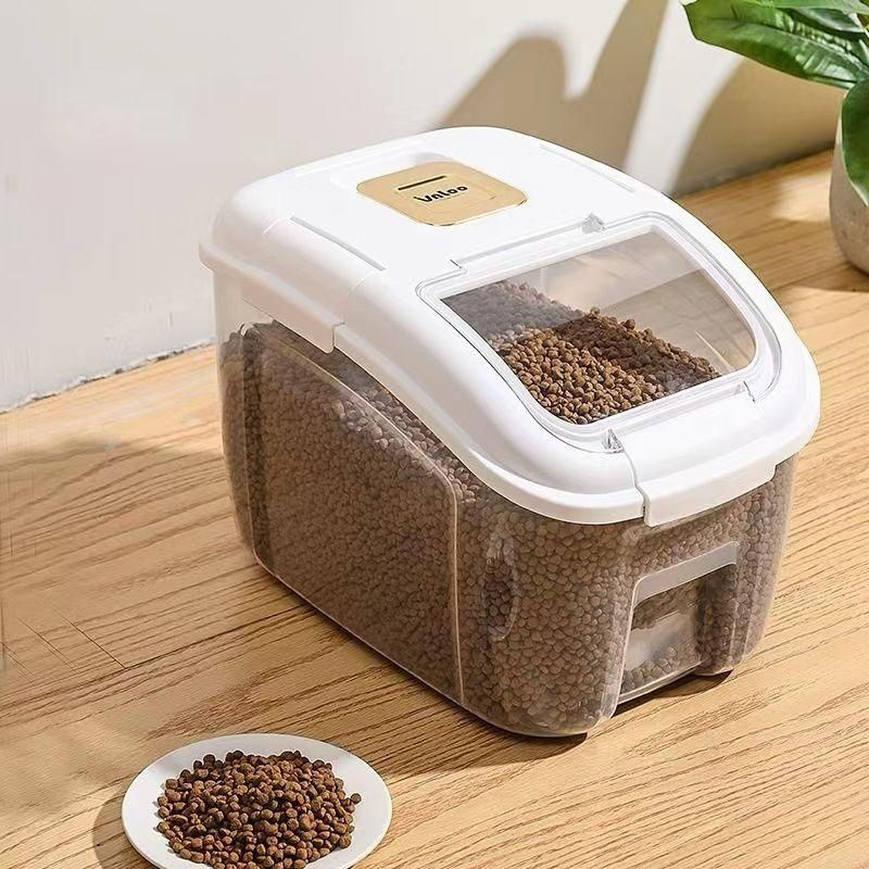 Контейнер для корма для домашних животных,20-литровый белый контейнер ...