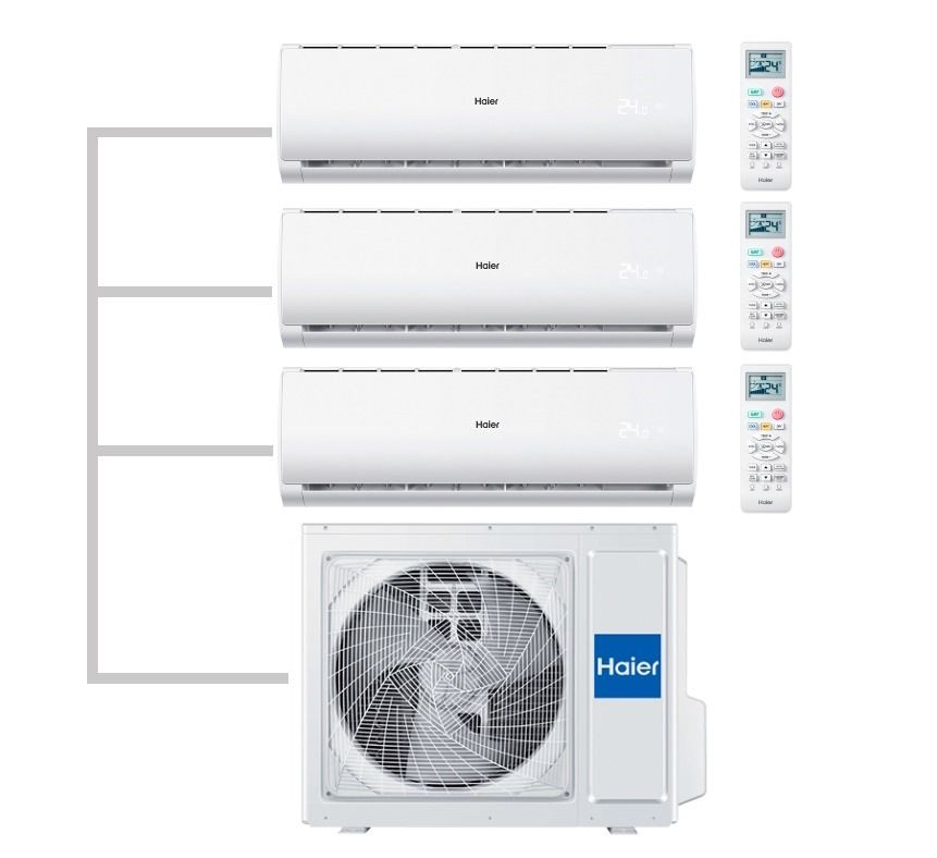 Мульти сплит система на 3 haier. As09ts6hra-m. as25ps1hra-m new мульти сплит. наружный блок roda rui-4m36bb.