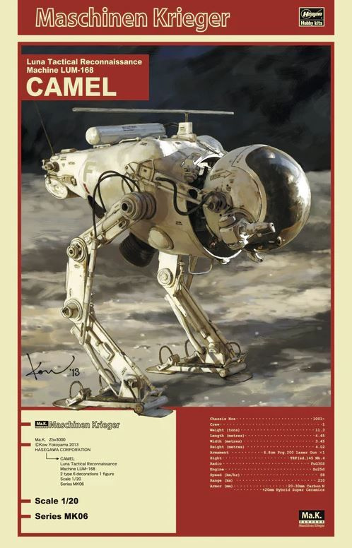 Сборная модель Боевой робот LUNA TACTICAL RECONNAISSANCE MACHINE LUM-168 CAMEL, Hasegawa 64006, 1/20, #1